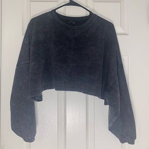 Black Acid Wash Crop Top